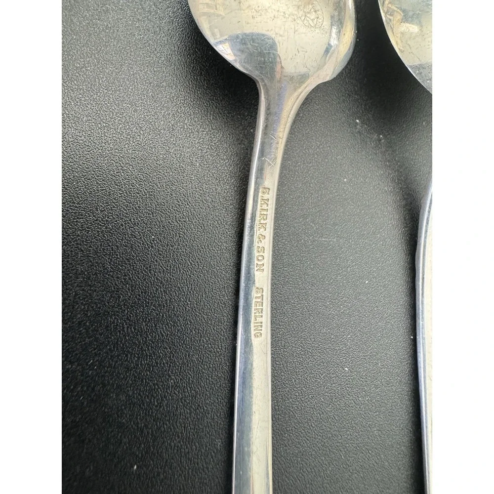 Kirk & Son Repousse Sterling Set Of 6 Iced Tea Spoons 7 3/4
